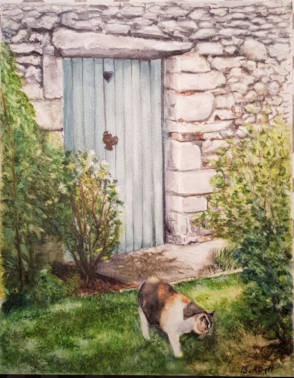 Vieille porte et pierres sèches