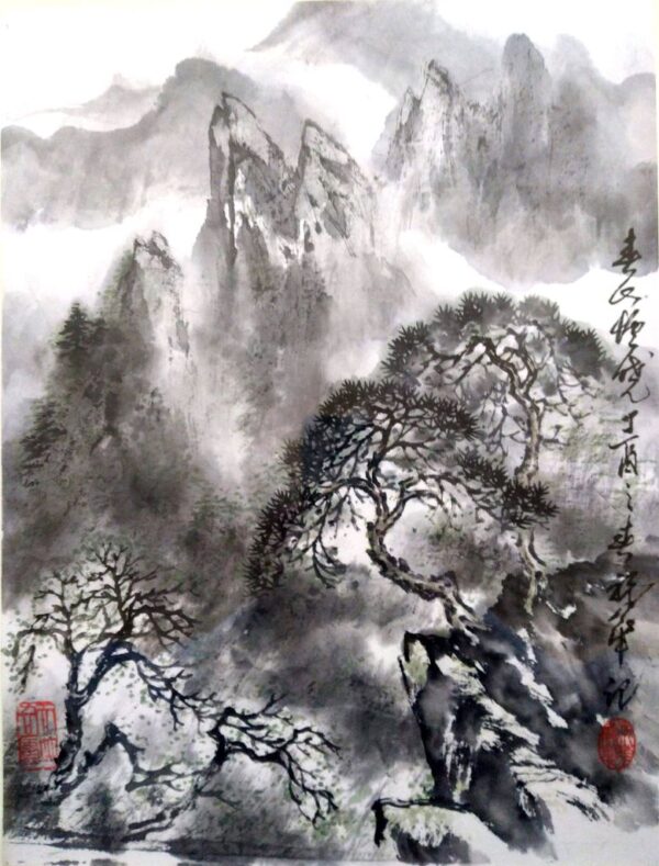 Aube de montagne au début de printemps