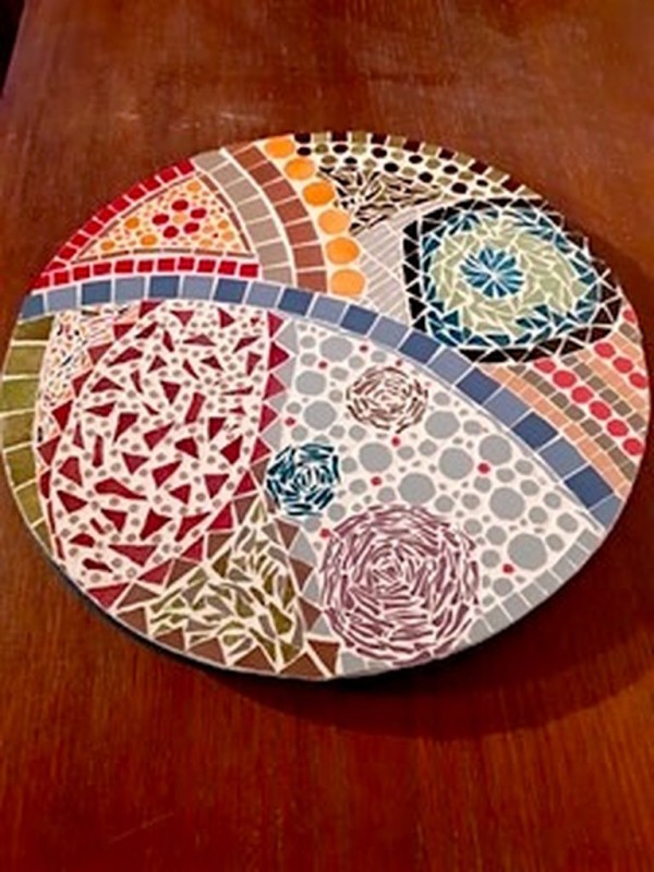 Plateau bleu-diamètre 35cm