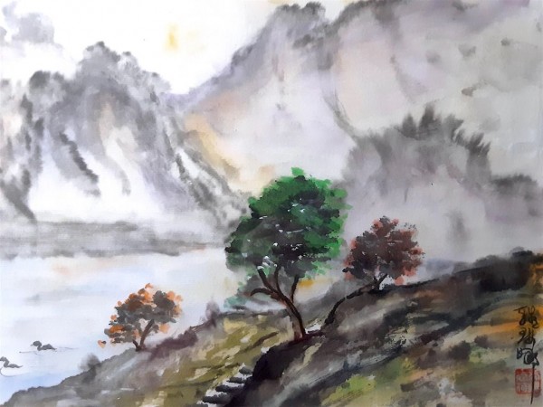 Paysage de campagne 41x31cm