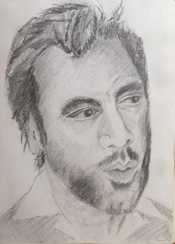 Javier Bardem-Crayon mine de plomb