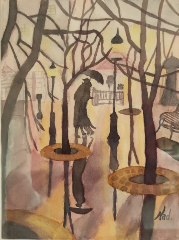 Pluie - aquarelle