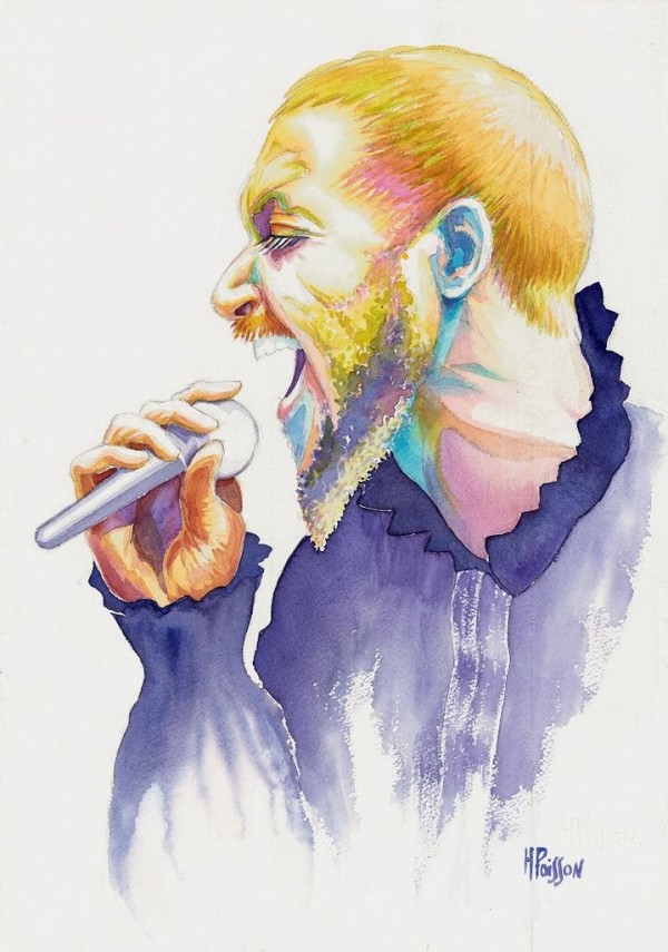 Ravid KAHALANI chanteur de Jazz Yéménite - portrait aquarelle