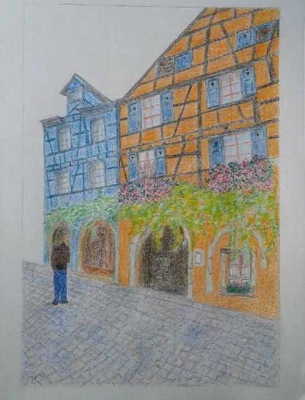 Maisons Alsaciennes - Crayons